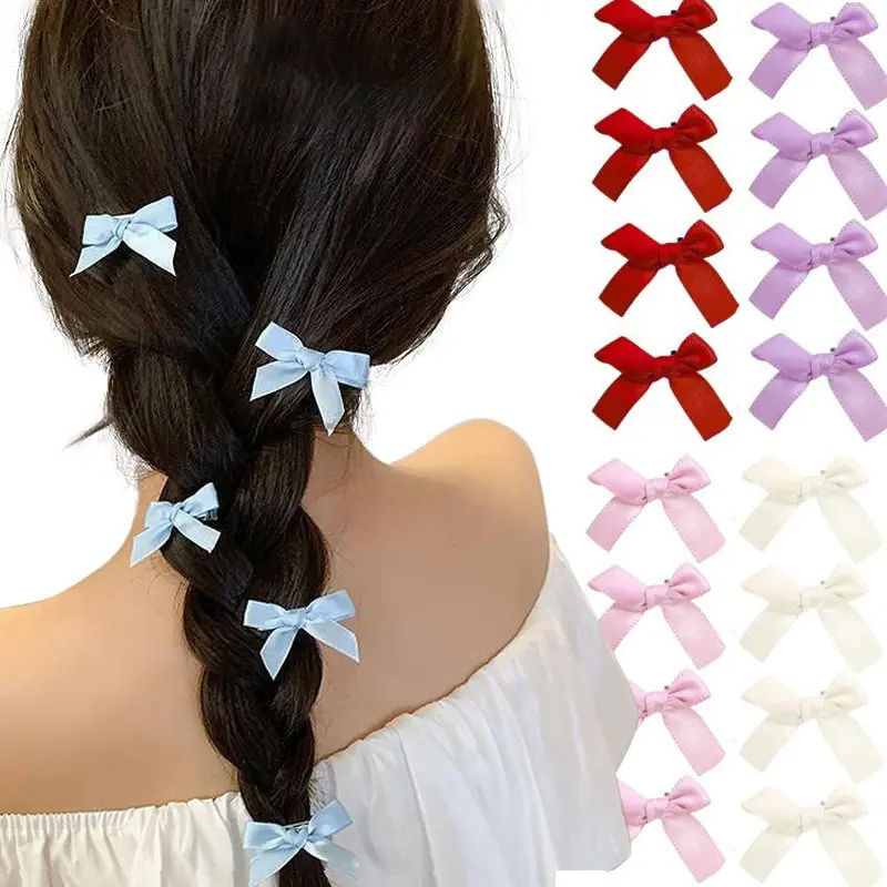 4cm Sweet Cute Bow Barrettes Multicolor Hair Accessories Braided Hair Headwear