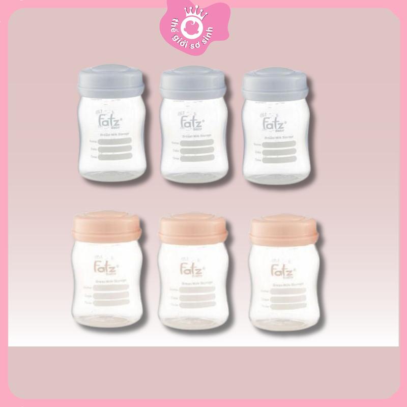 FAT Bộ 3 Bình Trữ Sữa 150ml xanh và hồng Đựng Sữa Bột Voi