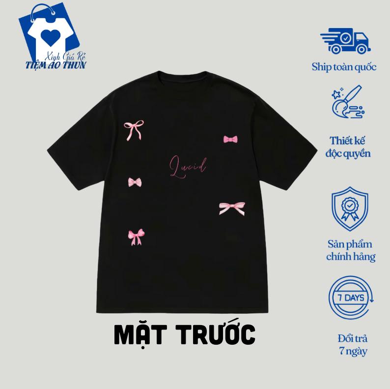 Áo thun Nam Nữ in hình nơ hồng lucid dễ thương, in nhiệt phù hợp cho cả nam và nữ- Chất vải Cotton co dãn 2 chiều mát mẻ, thoáng khí, siêu thấm hút - Top, Cổ tròn, Unisex, Menswear, Womenswear 0