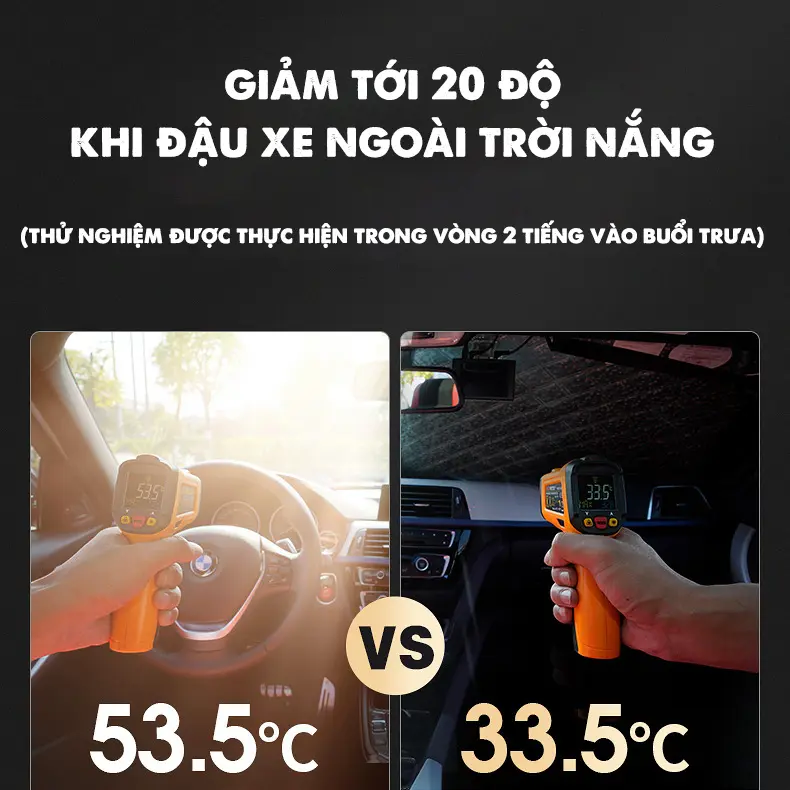 Tấm Bạt Che Nắng Kính Lái️Hàng Cao Cấp️Ô Tô, Chống Nắng, Chống Nóng, Loại Dày, Có 3 Lớp