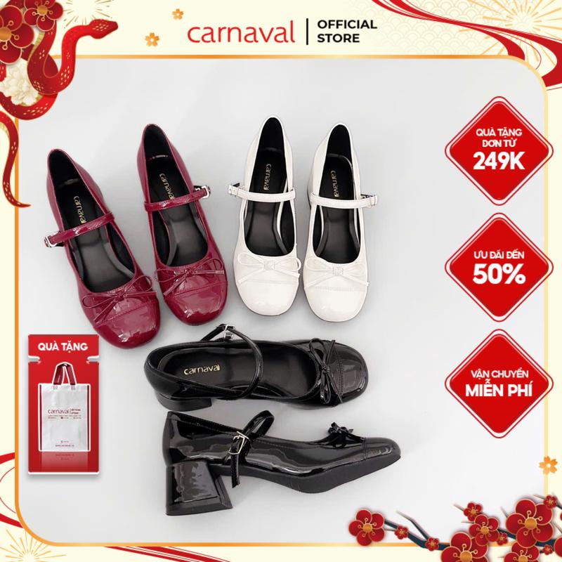 Giày Búp Bê Nữ Cao Gót 4cm Thời Trang Carnaval - Kiểu Dáng Lolita, Phong Cách Tiểu Thư - VS107