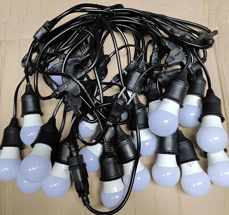 Dây đèn trang trí ngoài trời 5 mét  10 mét 20 bóng dùng cho quán cà phê, trà chanh, trà sữa , derco nhà cửa,... Chống nước