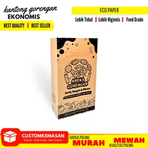 Kantong gorengan isi 50pcs/  kantong / kantong kertas gorengan / kantong snack / kantong gorengan kertas