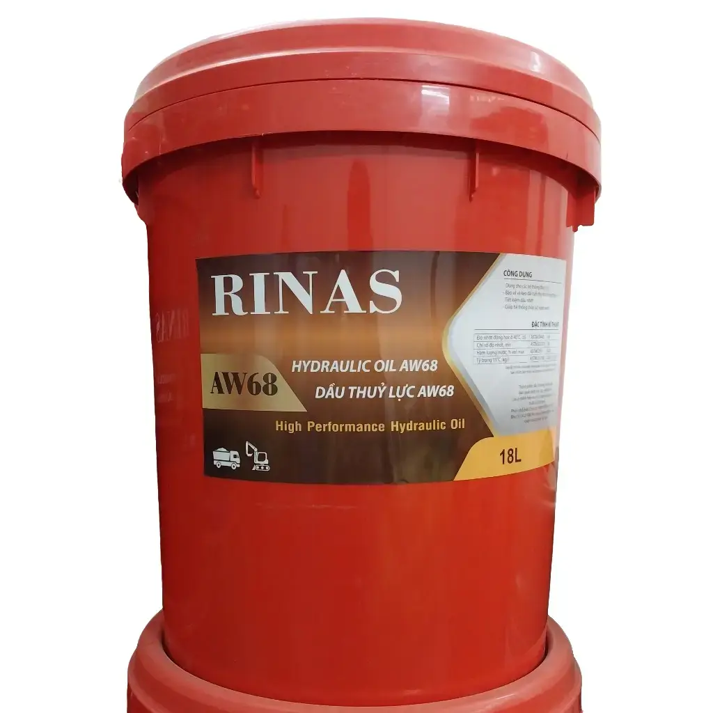 Xô nhớt thủy lực trắng AW 68 Rinas,Thủy lực BBlube chính hãng, thủy lực máy xúc, thủy lực máy ủi, thủy lực ben, nhớt 10