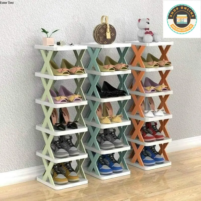 98 Kệ Để Giày Dép Đa Năng Dễ Tháo Lắp 5,6 Tầng Hot 2022, Kệ Trang Trí Decor Chữ X Hiện Đại Chất Liệu Nhựa PVC Cao Cấp