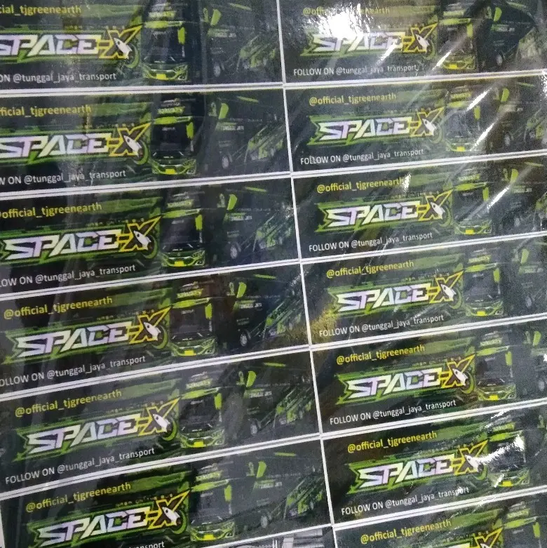 stiker bus telolet space-x anti air glossy 0