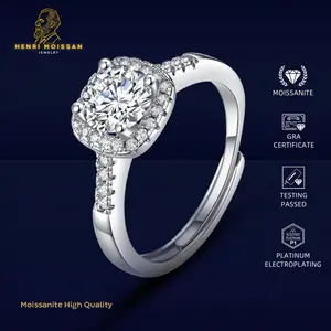 OS5-MR01 Cincin Moissanite 1 Carat Henri Moissan Star Garansi 1 Tahun Berkualitas Tinggi High Quality Grade VVS1 Anti Luntur Karat Berubah Warna Aksesoris Cincin Nikah Elegan