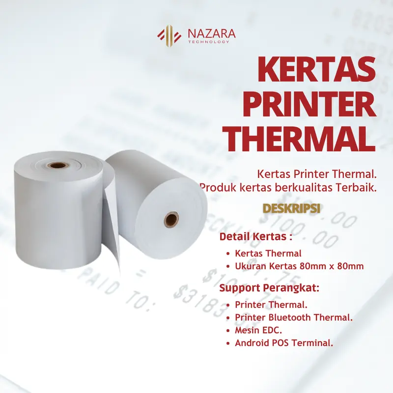 Kertas Thermal Printer 80mm x 80mm 0