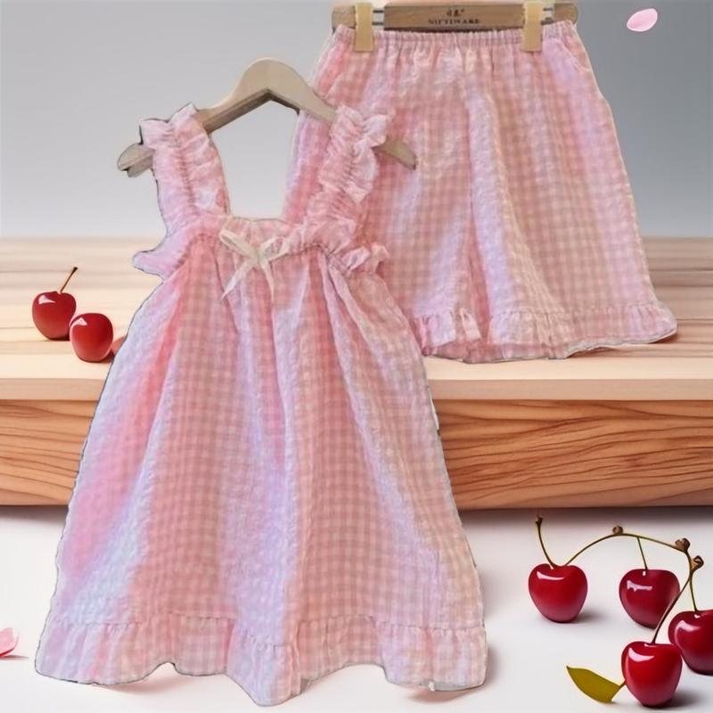 Sét đồ ngủ Bộ Bèo pijama chất đũi thô họa tiết caro nhiều màu Women Nữ Beo Áo Ngủ Quần Ngủ việtnam thường bộ ngủ máy có thể giặt được việtnam 【 màu đỏ tía quần đùi ngắn tay thường