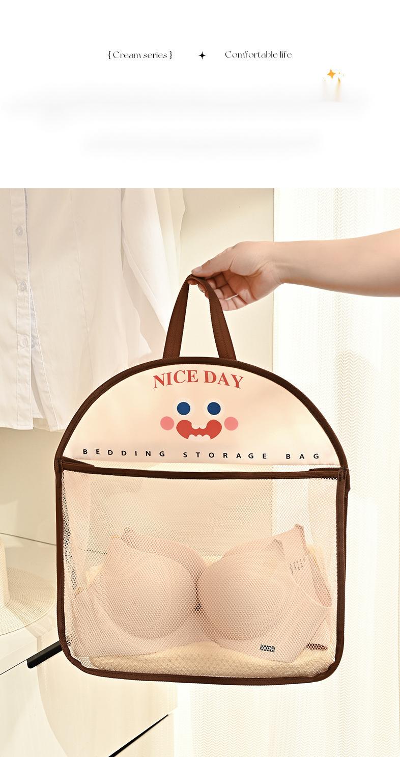 Product Introduction of Hanging Storage Net for Organizing Clothes and Socks Underwear and Sock Hanging Organizer Closet Storage Bag for Organizing Clothes Wall Mounted Storage for Small Items 5