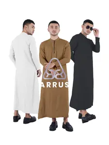Ashraf Jubah Pria Lengan Panjang Polos Muslim Gamis Dewasa Arrus Katun