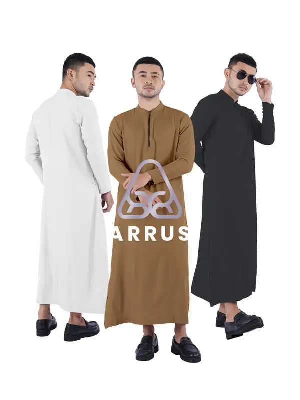 Ashraf Jubah Pria Lengan Panjang Polos Muslim Gamis Dewasa Arrus 0