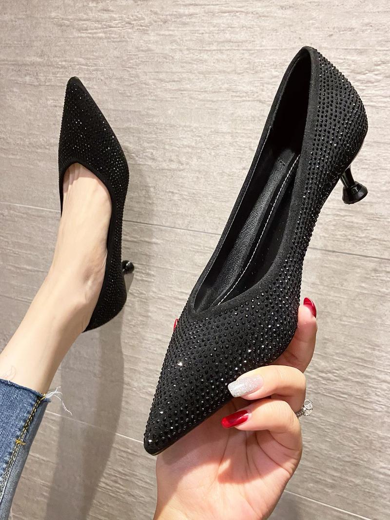 Product Introduction of Women's Pointed Toe Heels, Elegant Fashionable High Heels for Party, Daily Clothing Decor for Women & Girls, Footwear 1