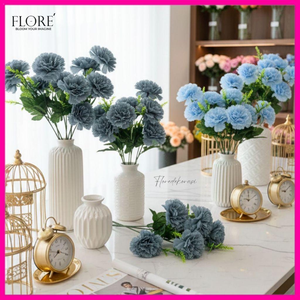 Bunga Anyelir Artificial 5 Cabang/Bunga Dekorasi Pernikahan 35cm