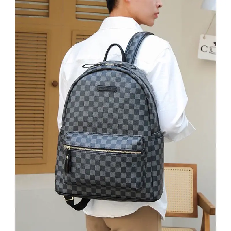 ￼Balo Nam Nữ Balo Kẻ Caro Size40 Đi Học Đi Chơi Thời Trang Rộng Rãi