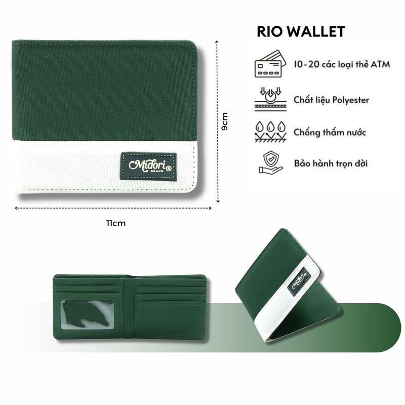 Ví Vải Ngang Nhiều Ngăn Nam Nữ Polyester RIO Chống Nước Thời Trang Unisex | Local Brand MIDORI FOR MAN