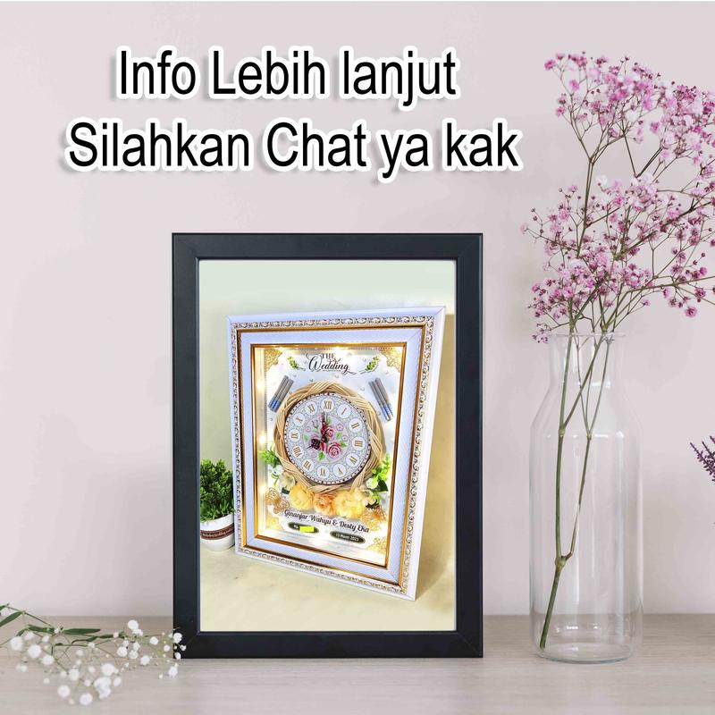 Product Introduction of Bingkai Foto 3D/ Bingkai Pernikahan Jam Rotan Modern Dipasang di Dinding 11