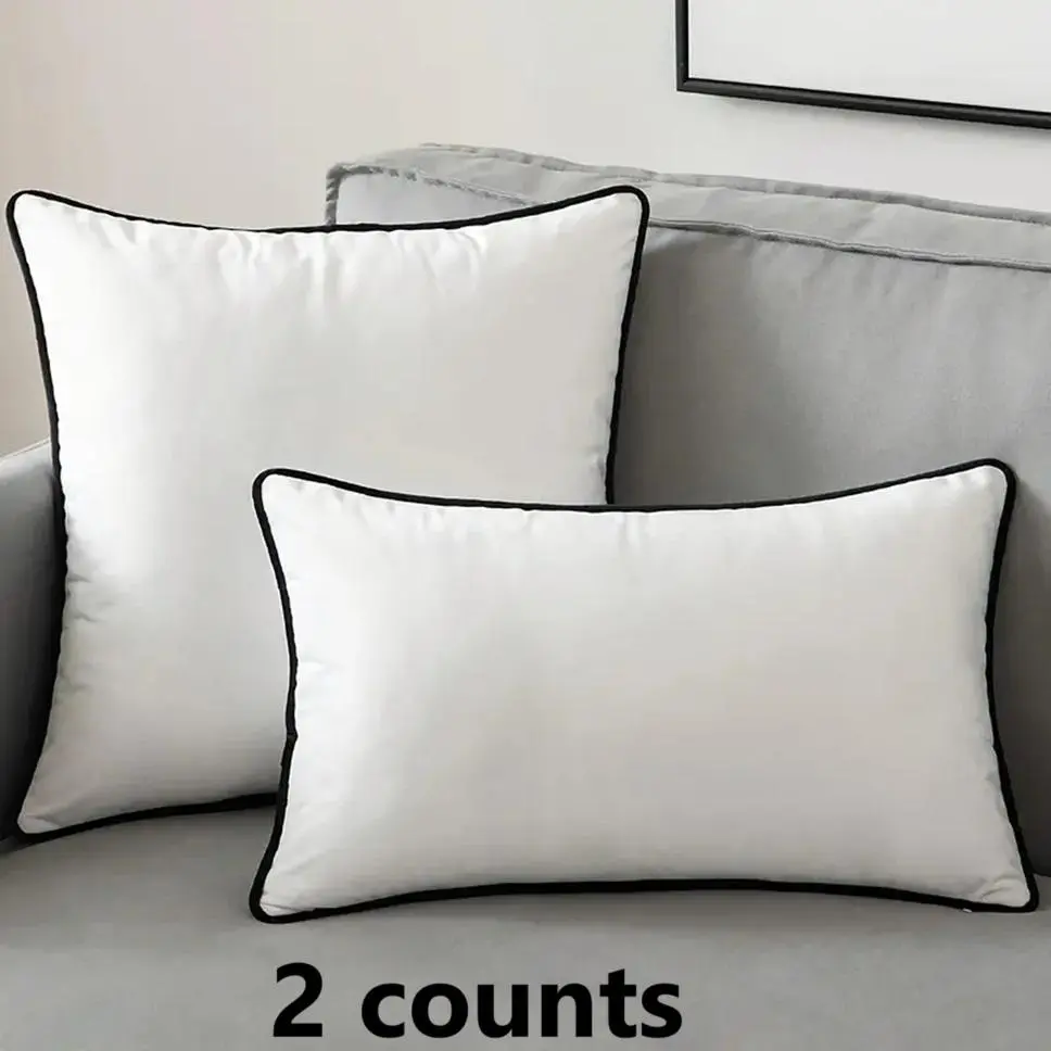 Cushion Cover without Filler, 2 Counts/set Modern Simple Throw Pillow Cover, Household Decoration Supplies for Home Living Room Bedroom