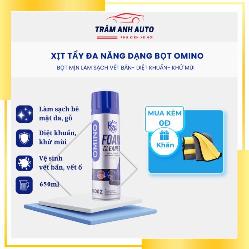  Xịt vệ sinh nội thất ô tô nội thất gia đình dạng bọt dung tích 650ml kèm khăn lau đa năng 