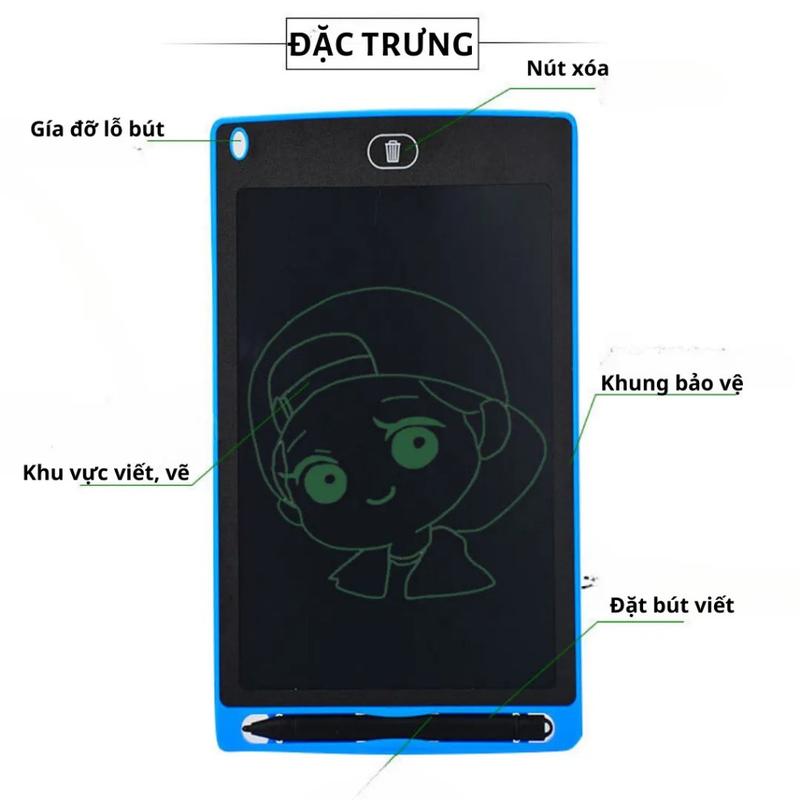 Product Introduction of [ Tặng Kèm 1 Bút Cảm Ứng ] Bảng Viết, Vẽ Điện Tử, Tự Xóa Thông Minh Màn Hình LCD 8.5 inch / 10 inch Cho Bé Đồ Chơi 89009 23