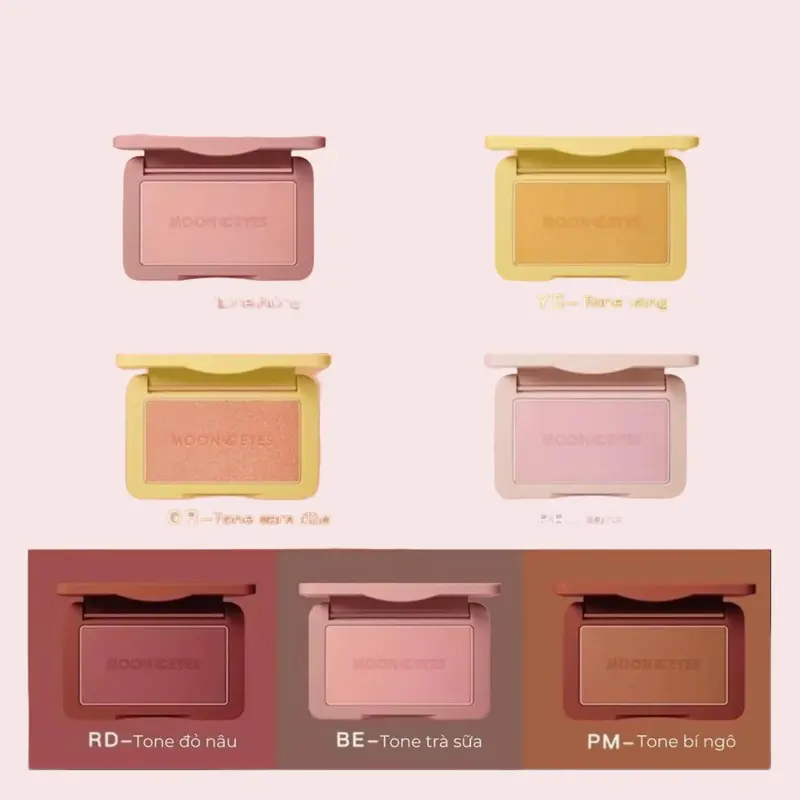 Moon Eyes Má Hồng MOONEYES BLUSH Phấn Má Hồng Tone Màu Tự nhiên Phấn má Moon Eyes Color Trang Điểm Cosmetic Mỹ Phẩm 2