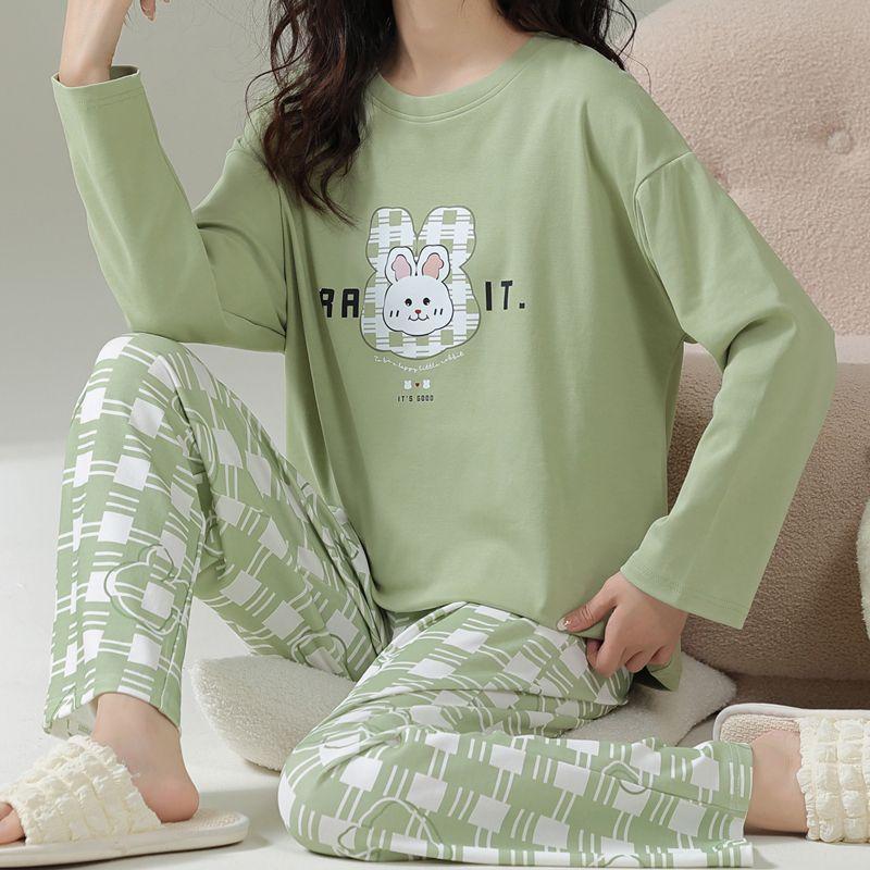 Bộ Đồ Ngủ Cao Cấp Cho Nữ, 100% Cotton, Bộ Dài Áo Dài Tay Và Quần Dài, Dáng Rộng Thích Hợp Cho Mùa Xuân Và Mùa Thu, Lý Tưởng Cho Học Sinh Mặc Nhà Mùa Hè, Thiết Kế Độc Đáo, Thoải Mái, Thanh Lịch, Đẹp Mắt 1