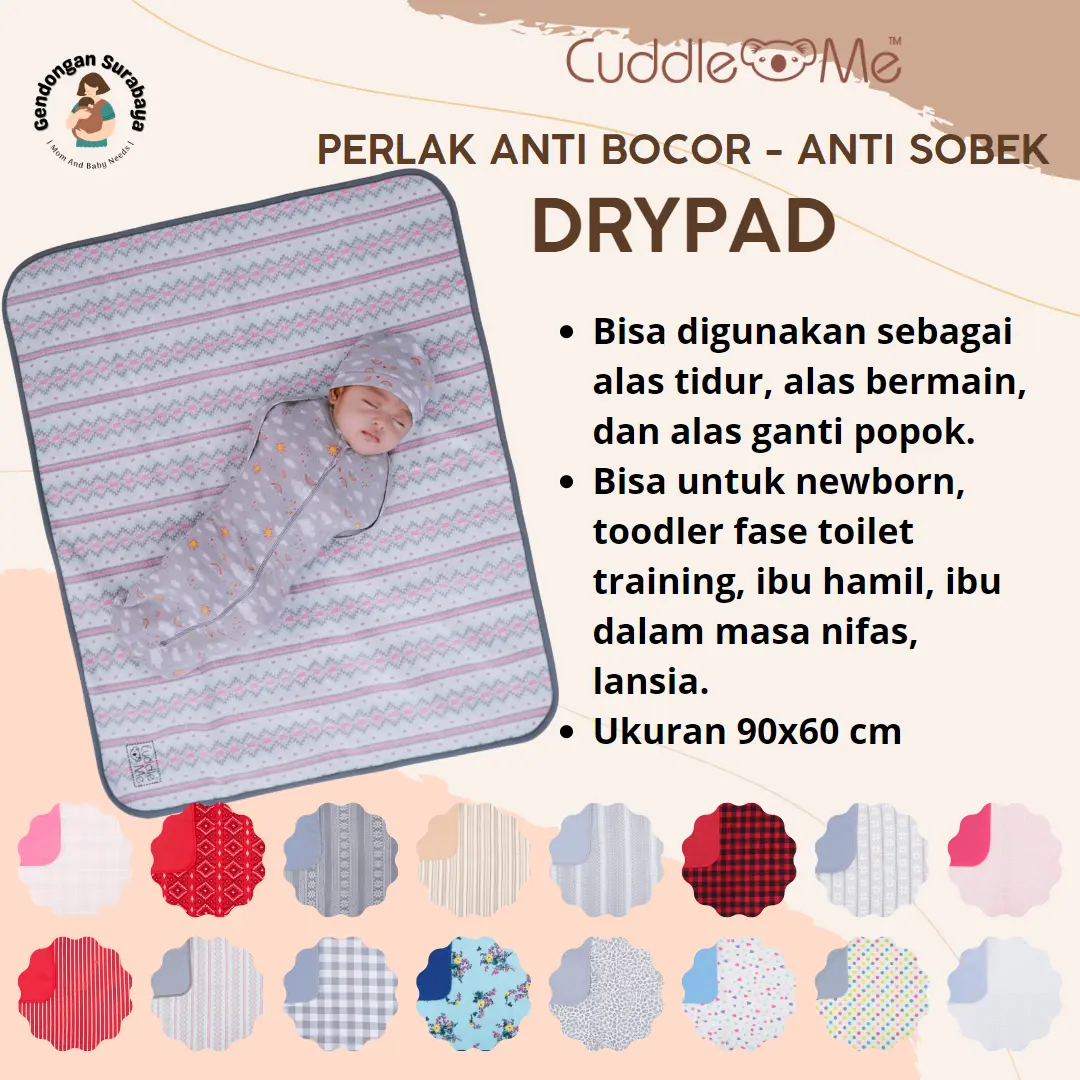 CuddleMe Drypad Perlak Bayi dan Dewasa Anti Sobek Anti Bocor Alas Tidur