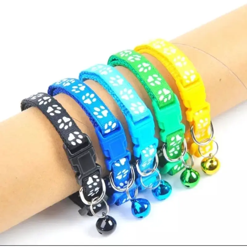 KALUNG HEWAN LONCENG / KUCING ANJING / Tali Leher Anjing Kecil Pet Collar Dog Puppy Kitten Adjustable Motif Tapak Kaki paw 4