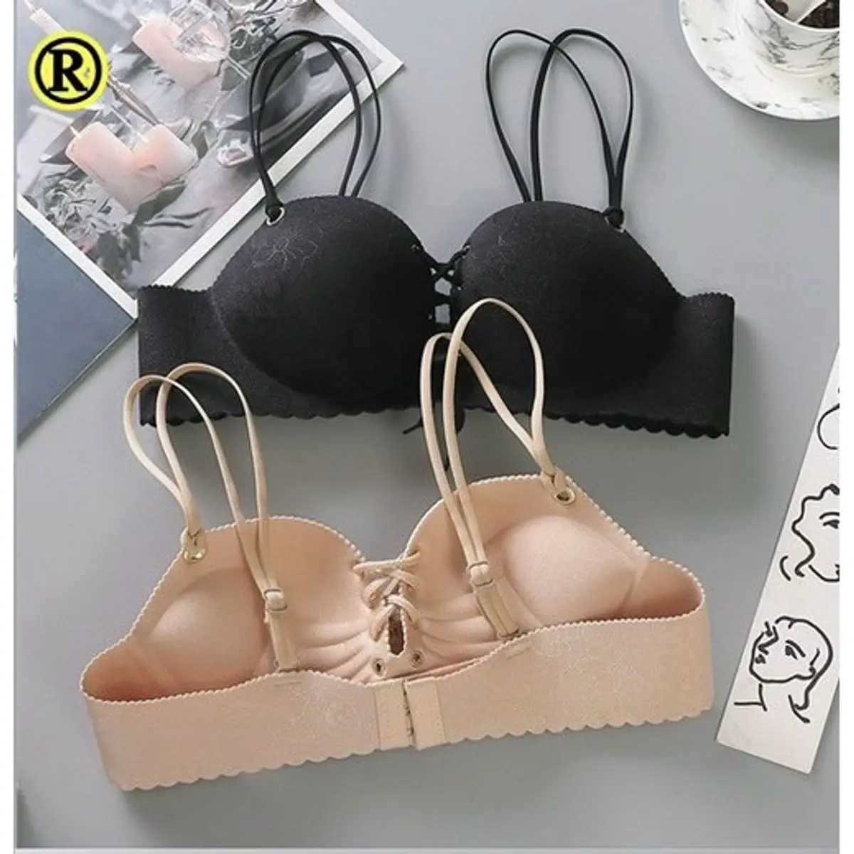 370: Áo lót su siêu nâng mút dày 4.5cm ,áo su non dây rút tạo khe đẹp_TRÚC LINH SHOP Bra