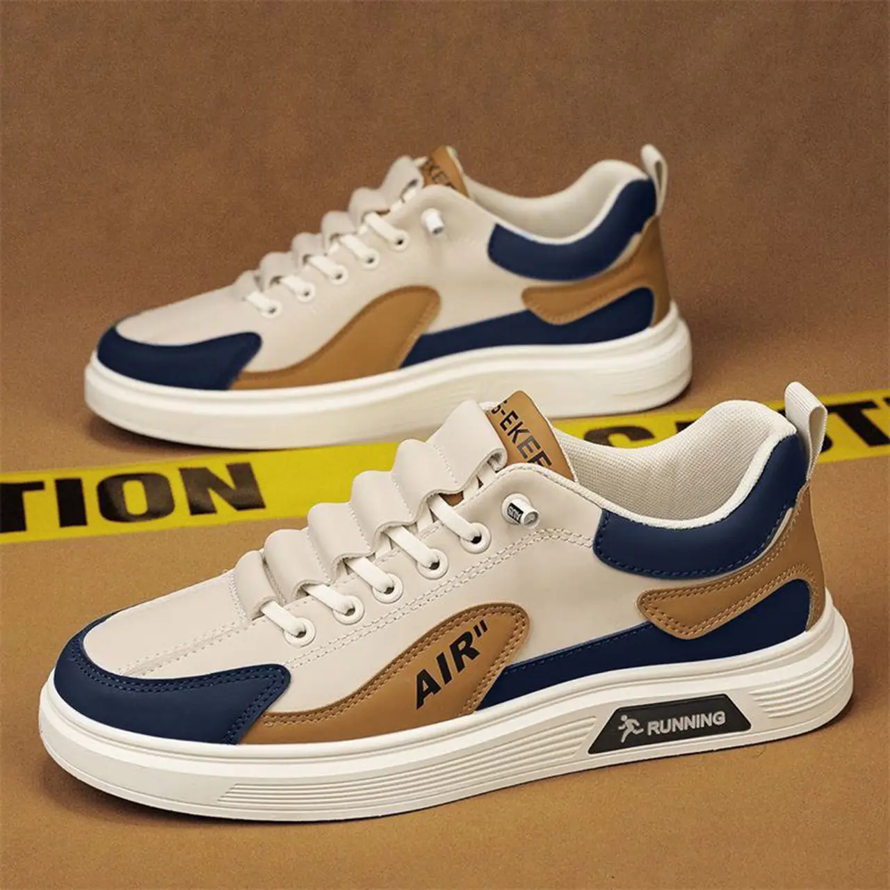 Giày sneaker nam LAKINTA giày nam phối dây rút G633 Cao Su Shoes Đế Bằng