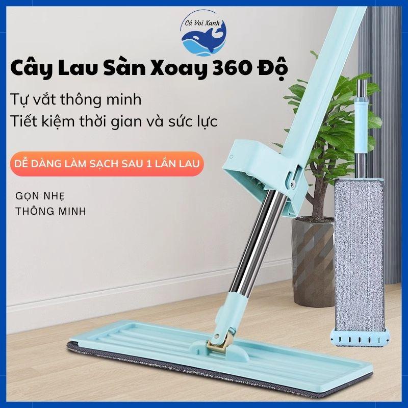 ( KÈM 4 BÔNG LAU ) Cây lau nhà dành cho bộ vắt phẳng chữ nhật cho mọi bộ lau nhà THÔNG MINH Lau Sàn