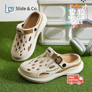 Slide & Co. Sandal Cewek Stylish 2025 – Flat, Empuk, Bahan EVA Lentur Cocok Indoor & Outdoor, Gak Lecet Pria Karet Wanita Sendal