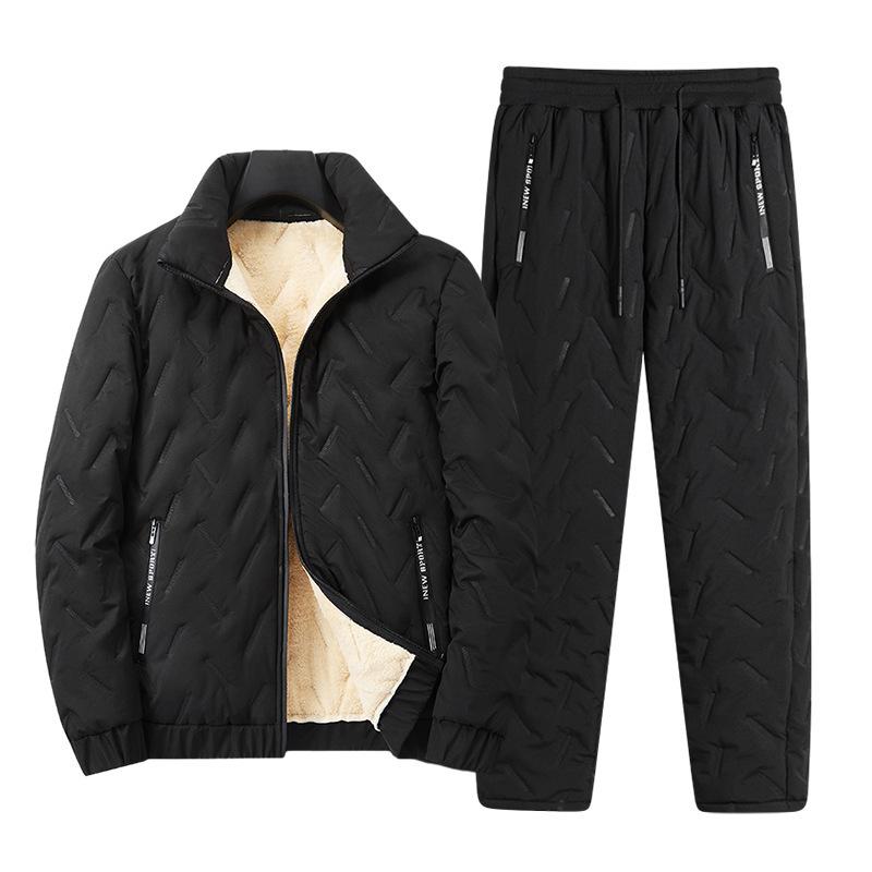 Bộ Quần Áo Cotton Mùa Đông, Hàng Mới Về Xuyên Biên Giới, Dành Cho Nam Giới, Dày Dặn Và Ấm Áp, Được Làm Bằng Lông Cừu Berber, Quần Áo Đệm Bông, Bộ Đồ Đầy Đủ, Bộ Đồ Hai Mảnh 1