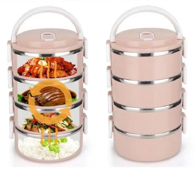 Cặp Lồng 4 TẦNG Giữ Nhiệt nhiều ngăn Cao Cấp, tiện lợi- hộp cơm văn phòng, hộp cơm lúa mạch, giao màu ngẫu nhiên