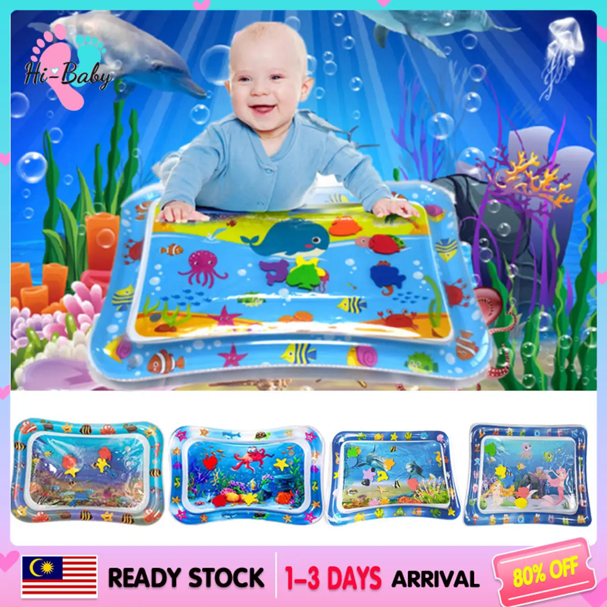 Baby Kids Water Play Mat Inflatable PVC Infant Tummy Time Playmat Toddler Water Pad For Baby Fun Activity Play Center Bayi Plastic