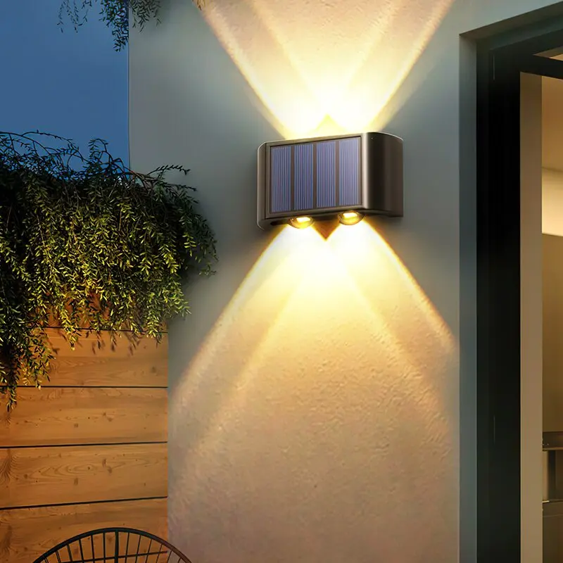 LED Lampu Dinding Tenaga Surya Lampu Taman Tenaga Surya COB Sensor Light Taman Pencahayaan Taman/Dinding Hias Taman Outdoor Waterproof Lampu Anti Air 2/6/8/10/16 7