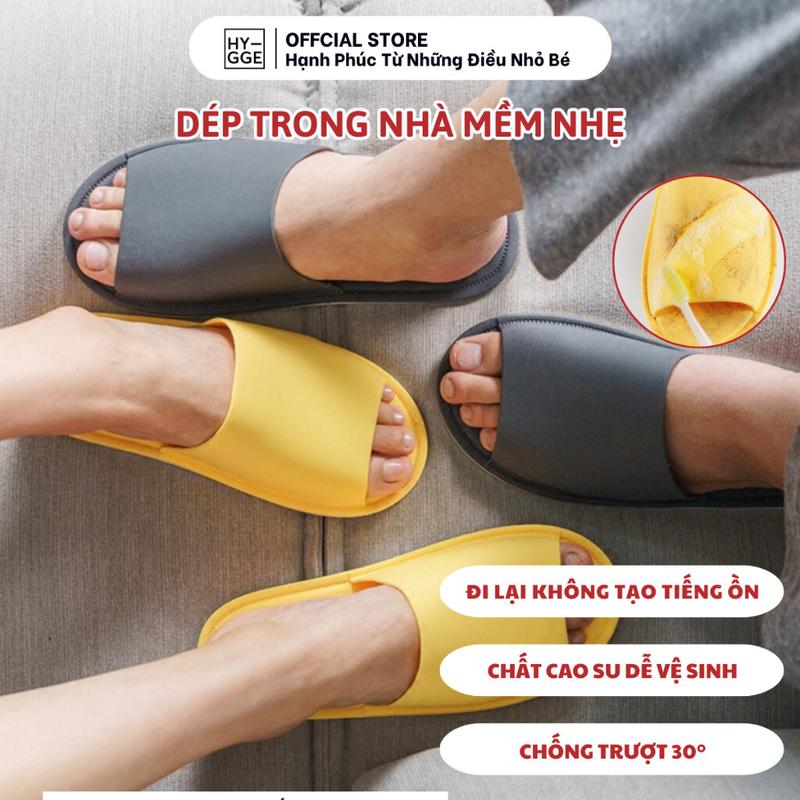 GIÁ HỜI 3 4 - 5 4 Tăng 1 size Dép Đi Trong Nhà| Dép Đi Văn Phòng Nhà Tắm Đế Kép Đế Bằng Chất Liệu Cao Su - NHẸ ÊM CHỐNG TRƯỢT Dép Lê Nam Nữ _ HYGGE Mã SP0313 DéP Slipper