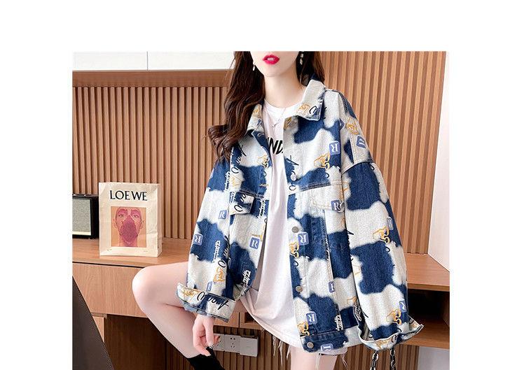 Product Introduction of Áo Khoác Denim, Thiết Kế Tươi Mới, Dành Cho Nữ, Mùa Thu 2023 Hàng Mới Về, Thiết Kế Đẹp, Phong Cách Thường Ngày Ins Người Nổi Tiếng Trên Internet, Áo In Hình, Siêu Phổ Biến Top Women Jacket Top Women 15