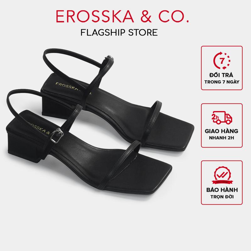 Erosska - Sandal cao gót nữ 4 phân quai mảnh gót vuông thời trang - EM079