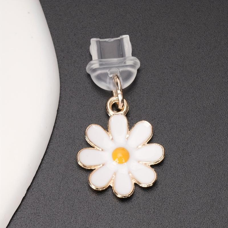 Product Introduction of Daisy Design Phone Charging Port Dust Plug, Cute Flower Design Phone Charging Port Decorative Pendant, Phone Accessories 3