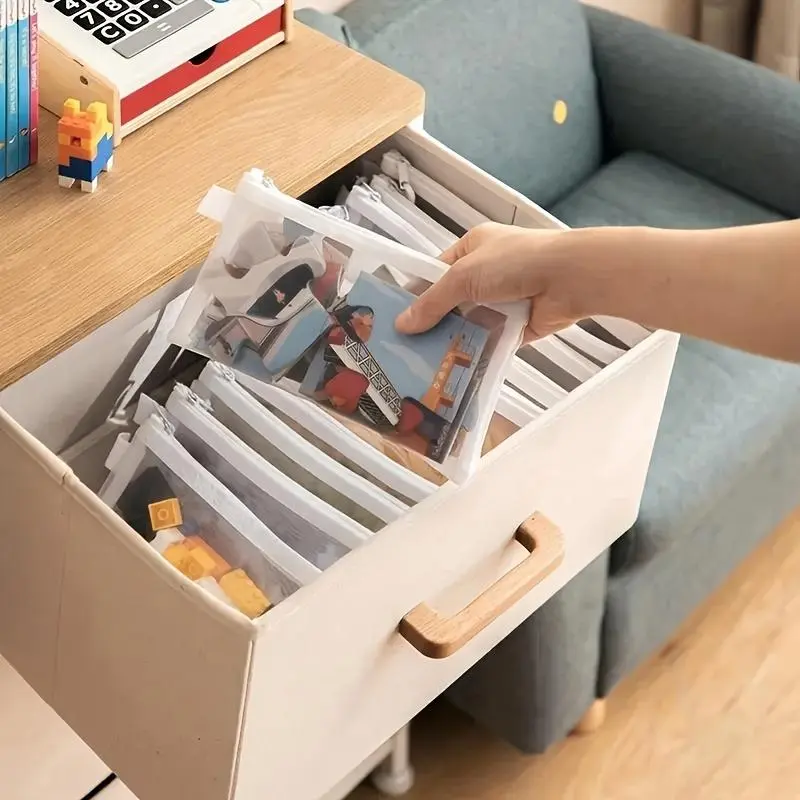 Clear Zipper Storage Bag, 3pcs/set Transparent Mesh Drawer Organizers Bag, Office Stationery & Supplies 6
