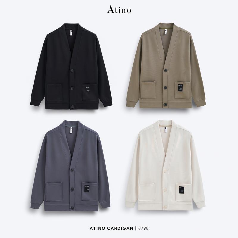 Áo Khoác Cardigan Nam Dài Tay Mix Túi 3 Cúc Cài ATINO 4.8798 VN Menswear Bi Jacket Blazer Tre áo khoác áo dạ