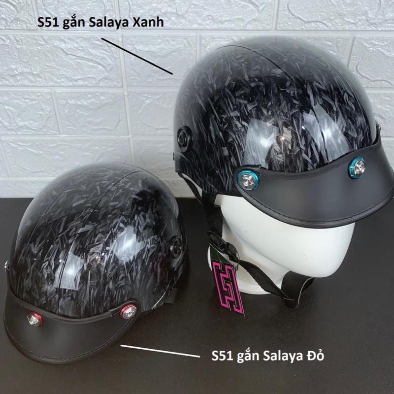  ￼Nón bảo hiểm Nhúng Carbon gắn ốc titan gr5 thời trang  Mũ bảo hiểm nửa đầu cao cấp phù hợp cho cả nam và nữ Helmet 