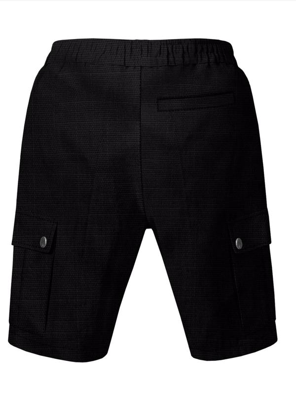 Men's Solid Flap Pocket Cargo Shorts, Regular Fit Casual Fashion Comfy Shorts for Summer, Men's Bottoms for Daily Wear 7