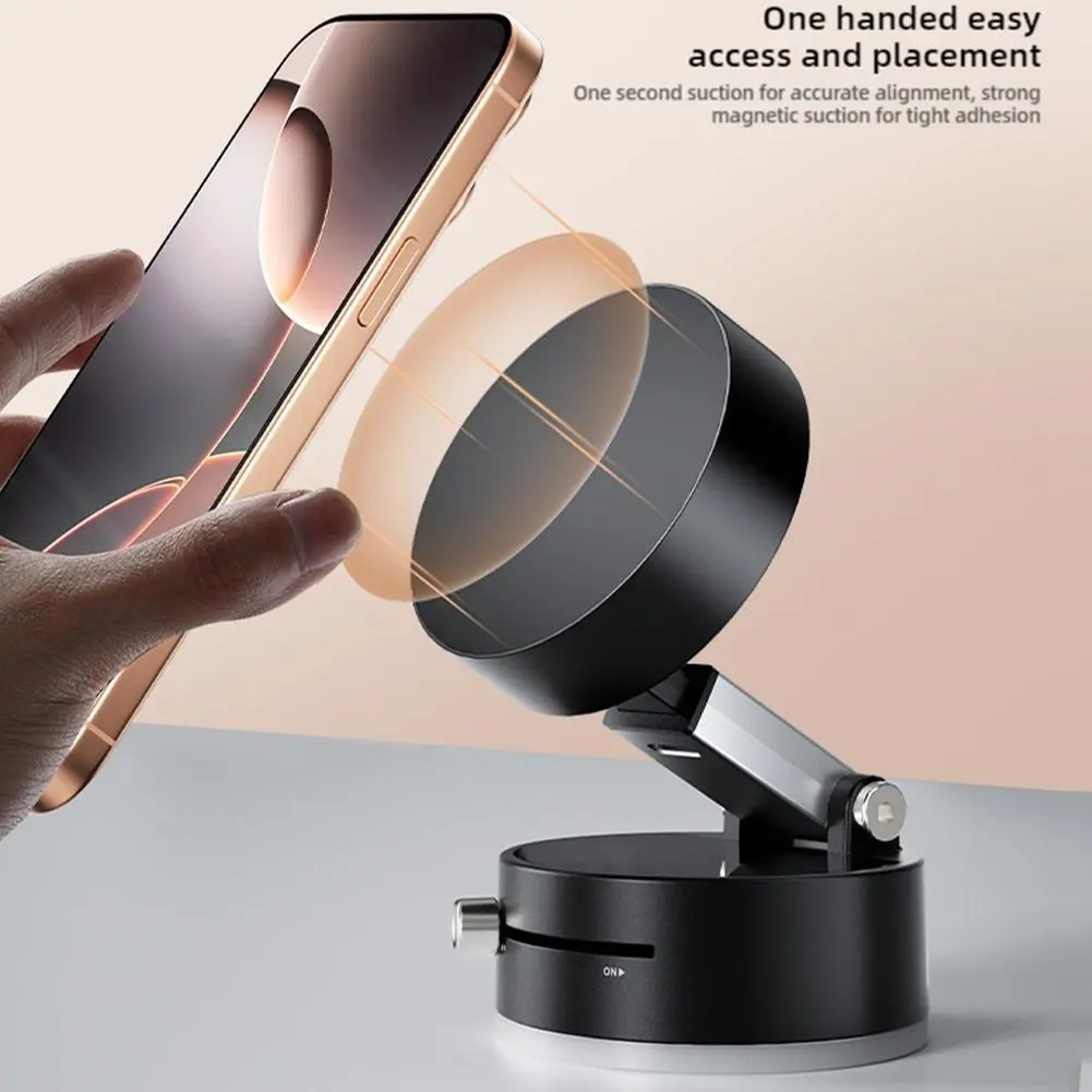 Car Vacuum Magnetic Suction Cup Folding Swivel Stand 360° Rotation Vacuum Swivel Stand Mobile Phone Holder Strong Magnetic