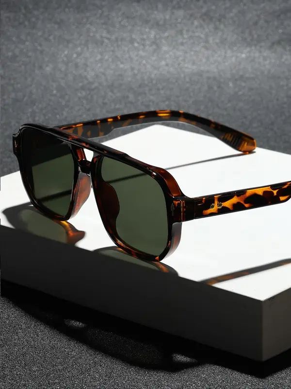 Unisex Fashionable Tortoiseshell Pattern Sunglasses, Trendy Casual Sunglasses for Everyday Use, Fashion Accessories for Outdoor Activities 2