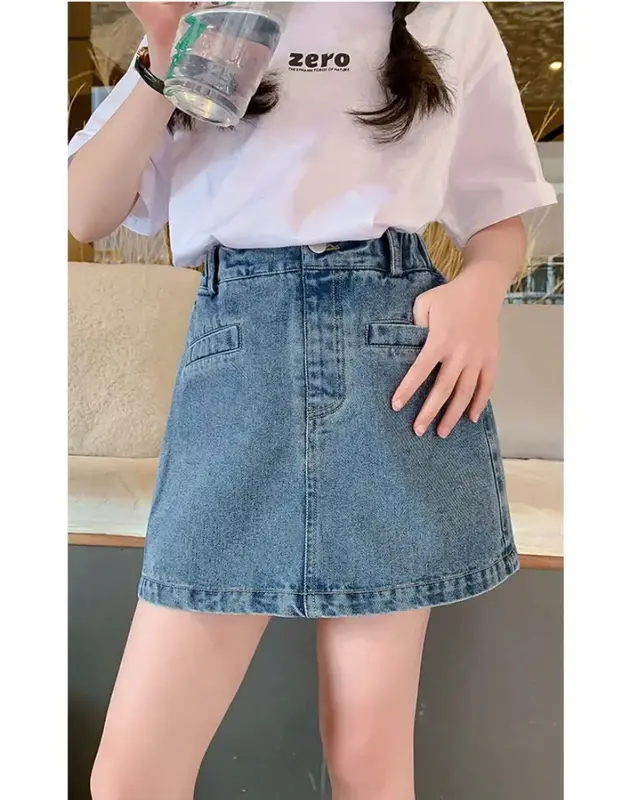 Quần jean giả váy cho bé, Quần giả váy chữ A dáng ngắn MinChauKids size 14 - 45kg QV2 1