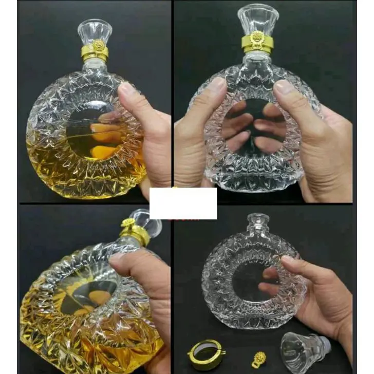 [ VIPShop ] Vỏ Bình Thủy Tinh XO Tròn đựnġ Rượu 500ml, Chai đựnġ rượu XO, Hàng Loại 1, CTT-08 5