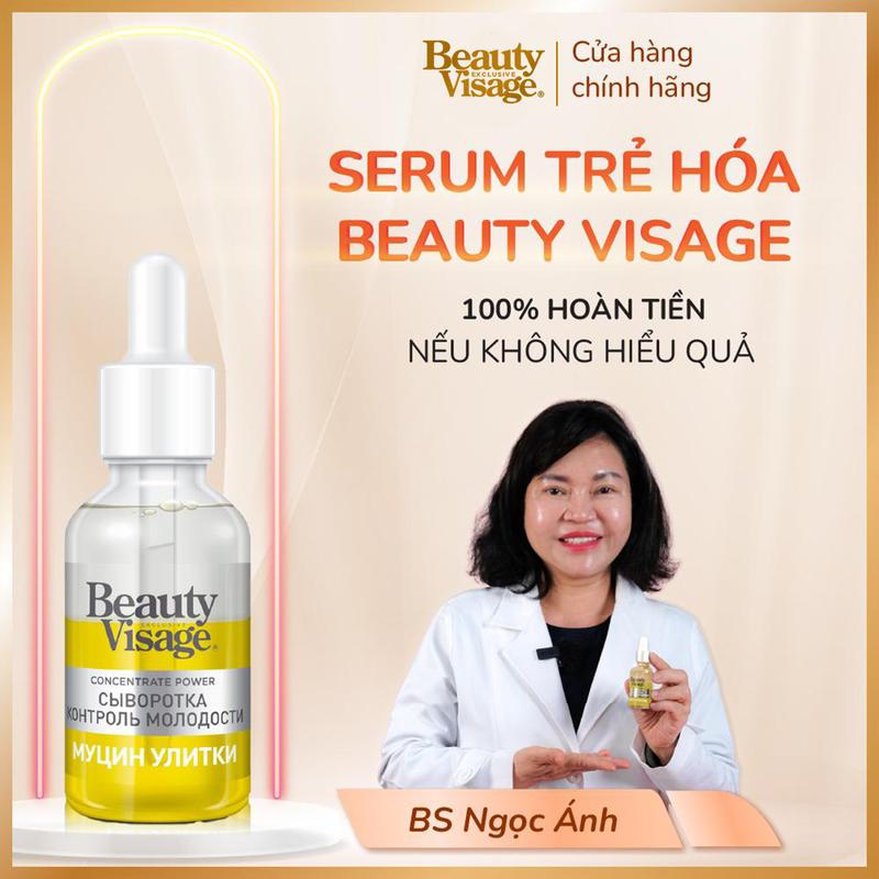 Serum Trẻ Hoá Beauty Visage 30ml Skincare Sen Hoa Sen tất cả các loại da vegan serum & tinh chất Trà Collagen Women Nữ