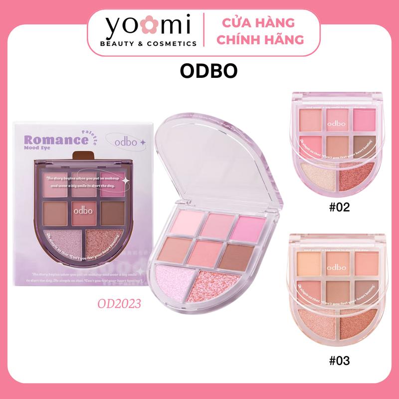 Bảng Phấn mắt 8 Ô Odbo Romance Mood Eye Palette OD2023 Kết hơp nhũ sáng chống nước hàng chuẩn nội địa Thái Lan Trang Điểm Mỹ Phẩm Cosmetic blush crunch bảng mắt odbo 8 bảng mắt 04 clio phấn mắt 01 phấn mắt clio 07 bảng mắt neutral tone